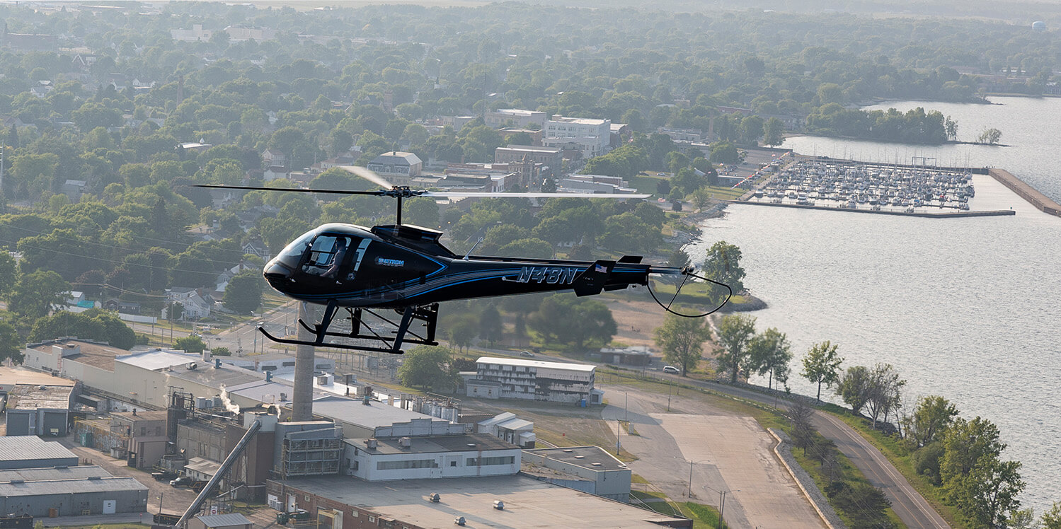 Helicopter flying