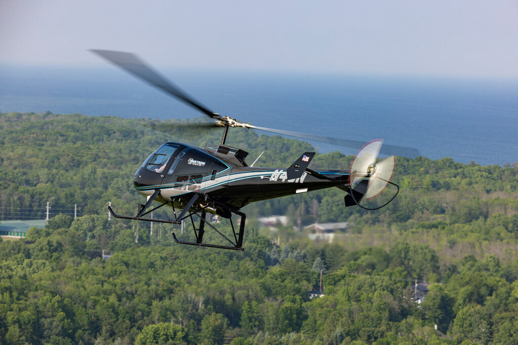 Enstrom Helicopter flying