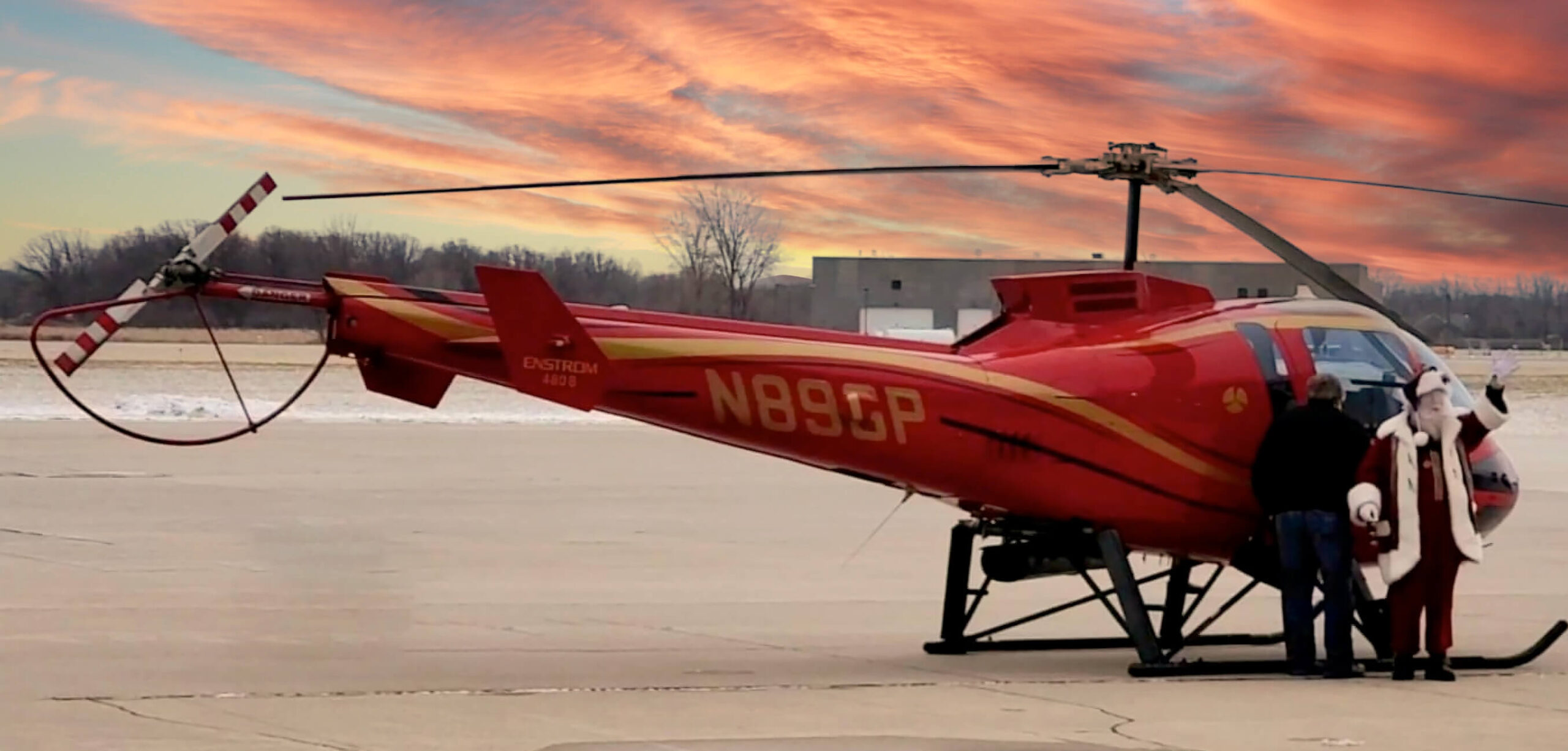 Santa and Enstrom at Sunset