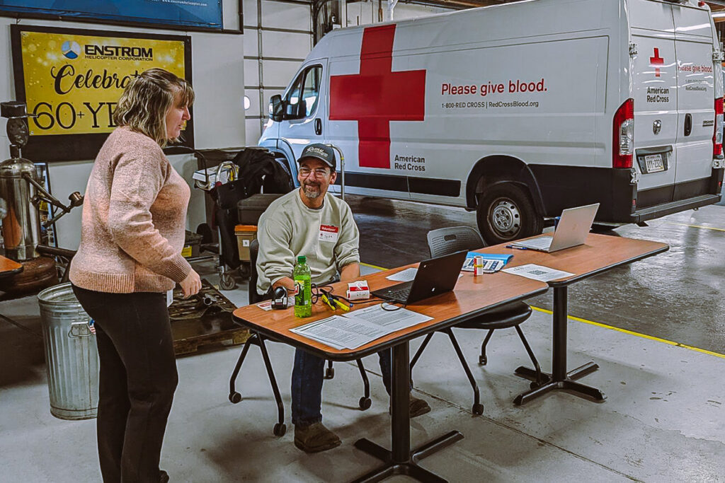 Enstrom Helicopter Blood Drive